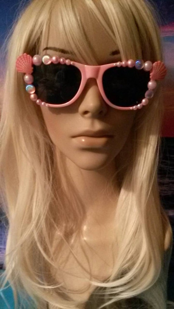 I'm Really A MERMAID Sunglasses Shades Sun Glasses Sunnies Wayfarers Aviators Im Beach Sea Ocean Nautical Pinup Pastel Pale pink A017