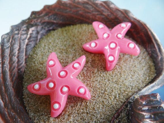 Little Starfish Stud Earrings Earring Studs Nautical Shell Seashell star fish Beach I'm Really A Mermaid Pinup Rockabilly