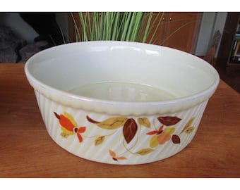 Vintage Hall's Superior China Jewel Tea Autumn Leaf Rayed, naczynie żaroodporne 7 3/4" nr 505
