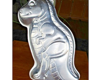 Molde clásico vintage para pastel de dinosaurio Wilton. N.° 2105-1280 "Partysaurus" 1987 (descatalogado)