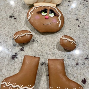 Sugar Gingerbread wreath attachment, gingerbread decor , Christmas wreath attachments,baking decor