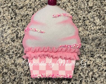 Cupcake wreath attachment, all year wreath attachment , faux sweets decor,  wreath, fake bakes