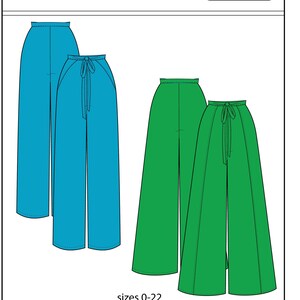 Sloan Wrap Pants PDF Sewing Pattern Wide Leg Wrap Around Tie - Etsy
