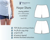 Harper Short Sewing Pattern-Layered PDF Sewing Pattern-A0 Pattern-Projector Pattern