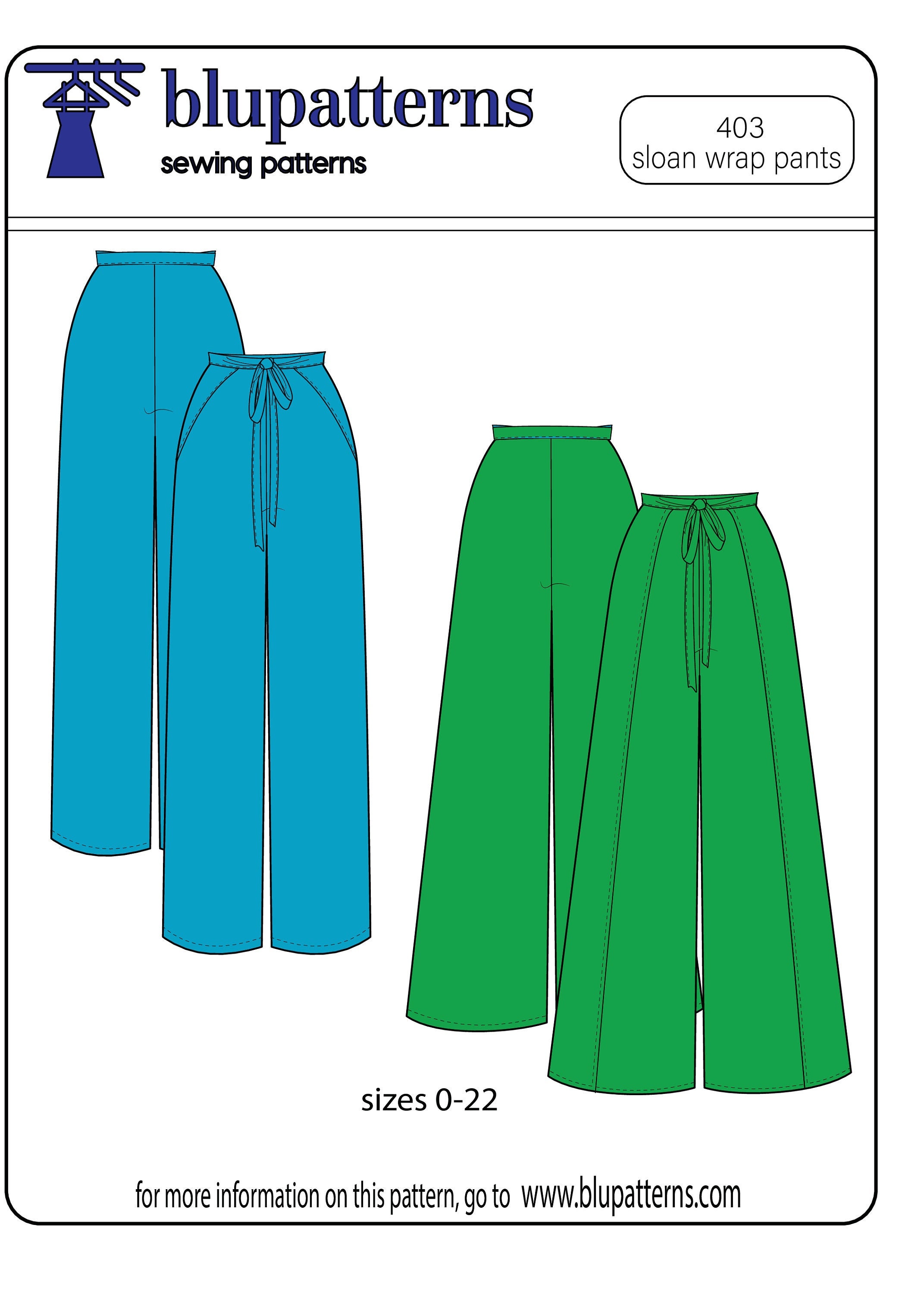Sloan Wrap Pants PDF Sewing Pattern Wide Leg Wrap Around Tie Etsy UK