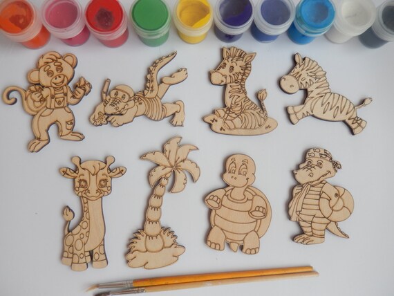 Items Similar To 8 African Animals Wooden Shapes. Kids Items Similar To 8 African Animals Wooden Shapes. Kids