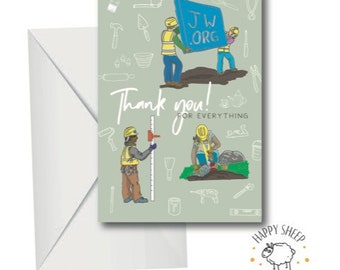 Large "Thank you for everything" Card - JW construction, BRD,