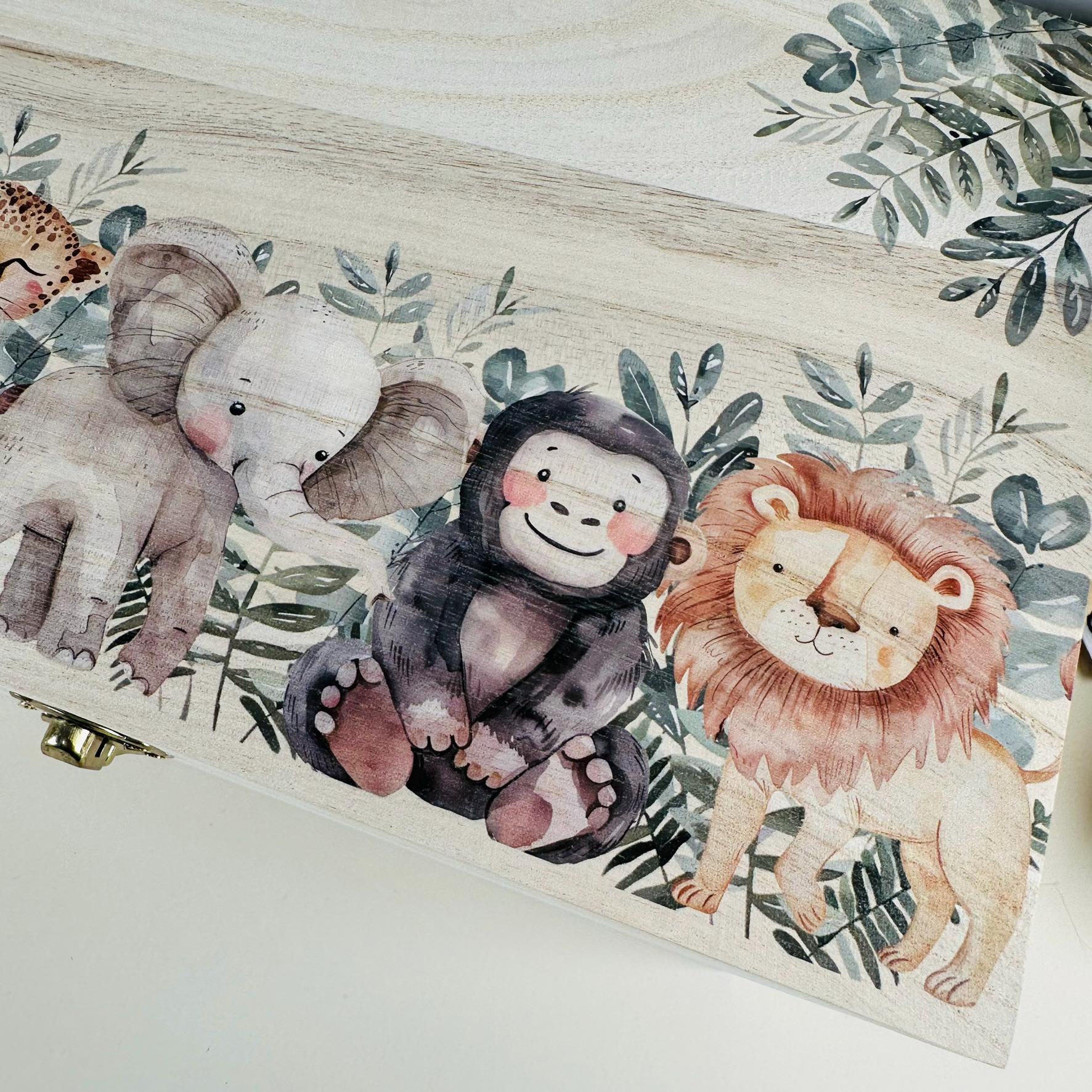 Jungle Theme New Baby Memory Box - Personalised Keepsake - Etsy UK