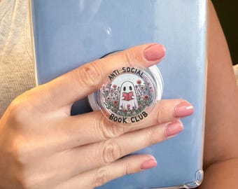 Anti Social Ghost Kindle Grip, Phone Accessories, Booktok, Smut Reader, Phone Grip,