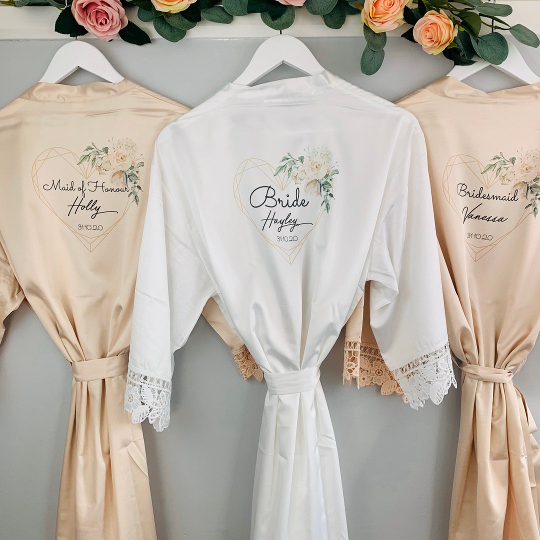 Elegant Bride Dressing Gown & Gown Sets on Etsy for Wedding Prep