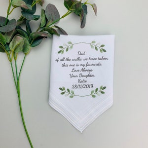 Personalised Hankie, Father Of The Bride Handkerchief Gift, Dad Gift, Wedding Hankie, Wedding Hanky, Personalised Wedding Hanker-Chief, image 4