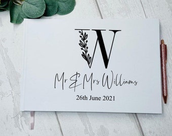 Initial Personalised Wedding Guestbook, Memory Book