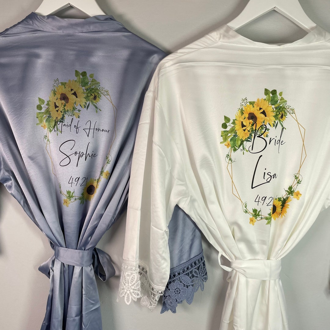 Sunflower Bride Robe Bride Dressing Gown Bridesmaid Robe - Etsy 日本