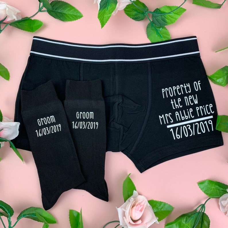 Wedding Socks Groom Gift Gift for the Groom Wedding Boxers. Etsy