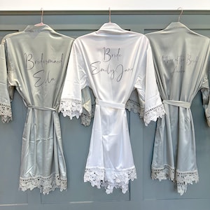 Bride Robe, Bride Dressing Gown, Bridesmaid Robe, Initial Robe, Bride to be, Wedding Party, Wedding Robe, Plain Wording