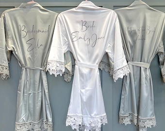 Personalised Bride Robe: Bridesmaid Wedding Party Dressing Gown