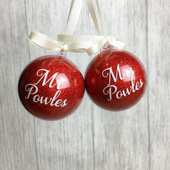 Personnalisé nom pingouins arbre de noël décoration souvenir de noël babiole cadeau