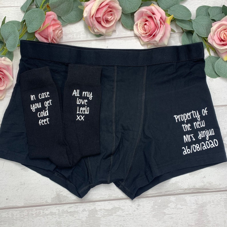 Wedding Socks Groom Gift Gift for the Groom Wedding Boxers. Etsy