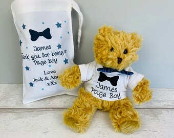 Personalised PAGE BOY wedding teddy bear thank you gift allted6 Personalised PAGE BOY wedding teddy bear thank you gift allted6