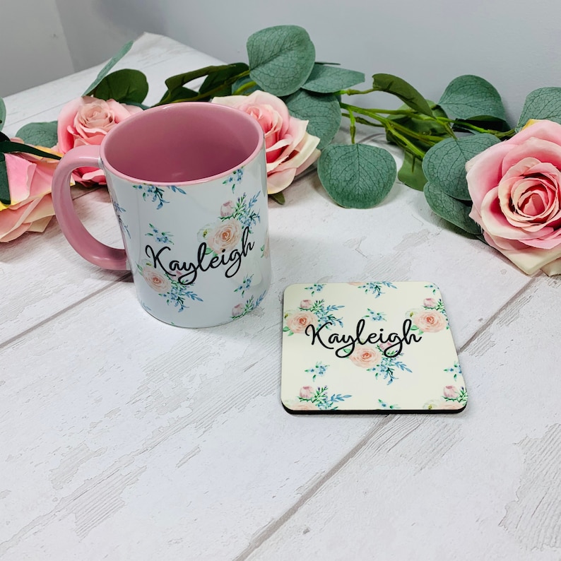 Personalised Mug Name Mug Custom Mug Floral Mug Etsy