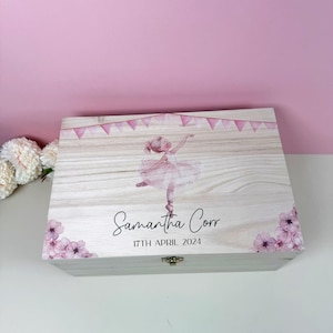 Ballet Memory Box, Keepsake Box, Personalised Engraved Memory Box, Baby Girl, Newborn Gift, Wedding Box