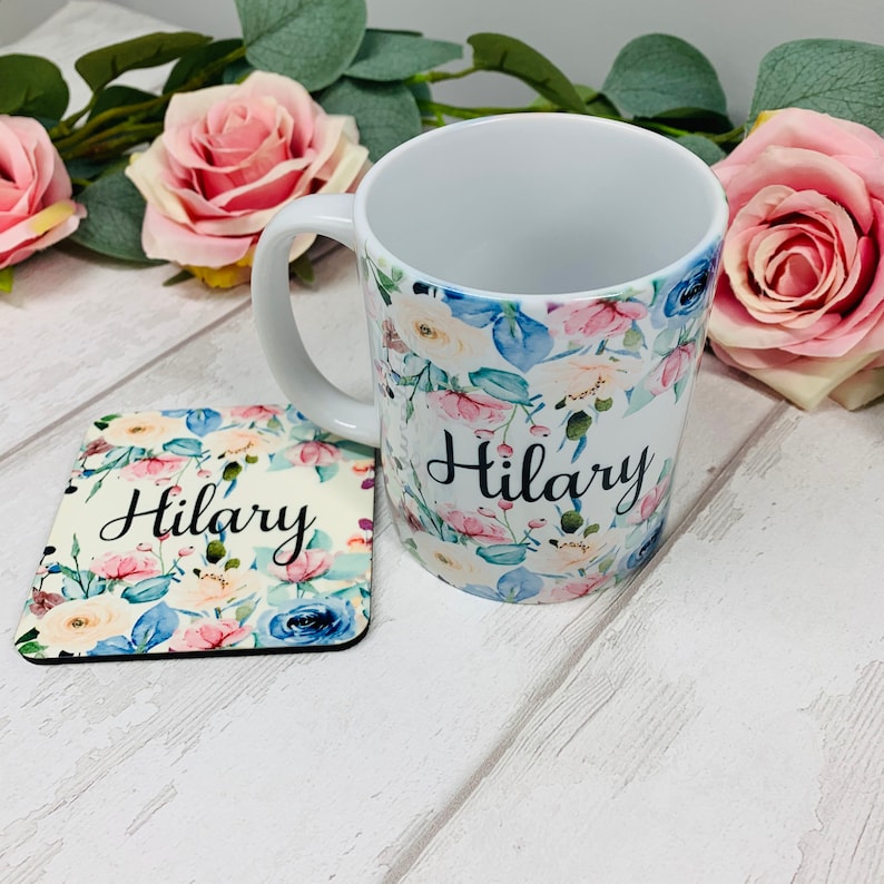 Personalised Mug Name Mug Custom Mug Floral Mug Etsy