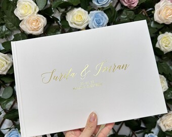 Gold Foil Wedding Guest Book, Guest Book, Personalised Guestbook,Gold