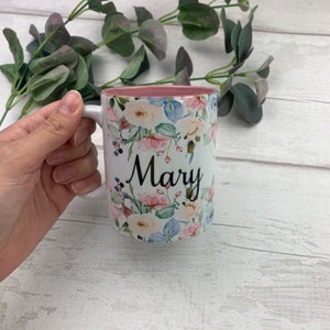 Personalised Mug Name Mug Custom Mug Floral Mug - Etsy UK