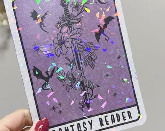 Fantasy Tarot Card Kindle Insert: Holographic Purple Reader
