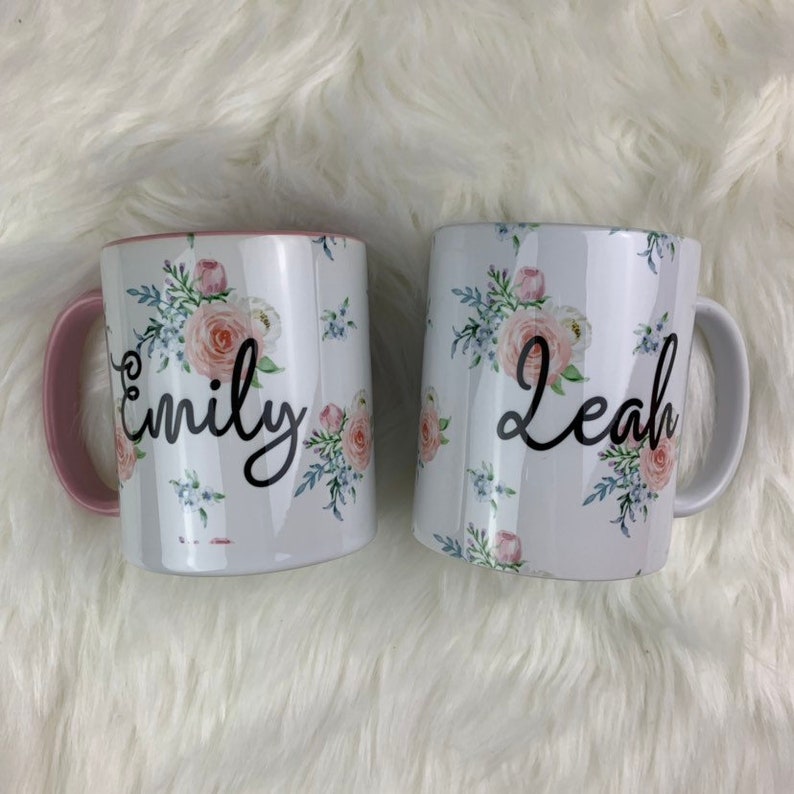 Personalised Mug Name Mug Custom Mug Floral Mug Etsy