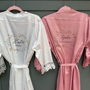 Braut Gewand, Braut Hauskleid, Brautjungfer Robe, Braut zu sein, Hochzeitsfeier, Hochzeit Robe, Wildblumen