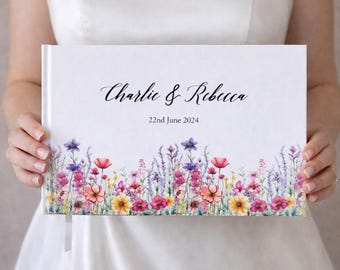 Wildflower Border Wedding Guestbook