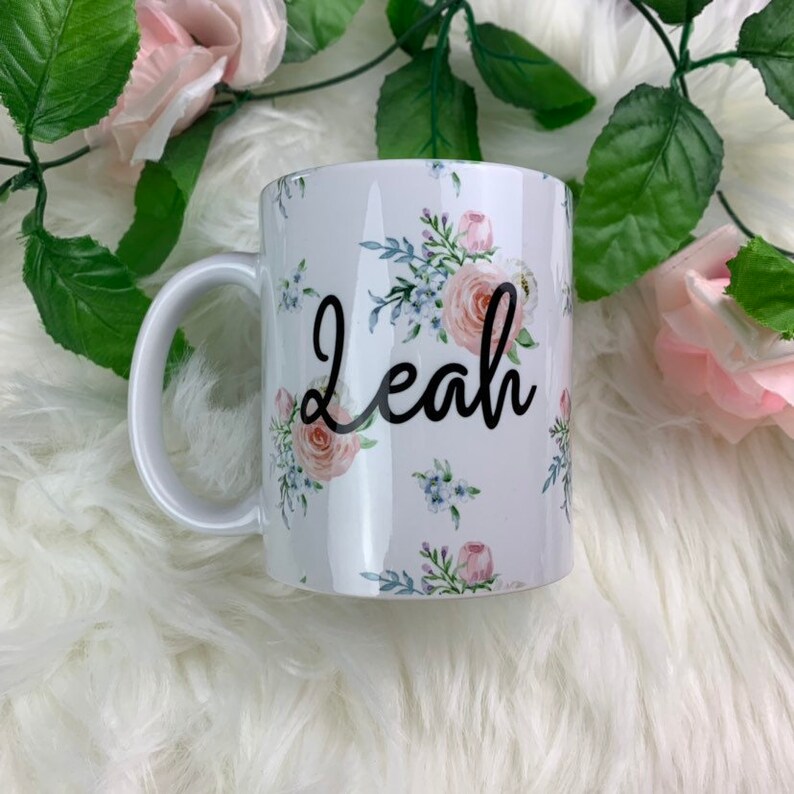 Personalised Mug Name Mug Custom Mug Floral Mug Etsy