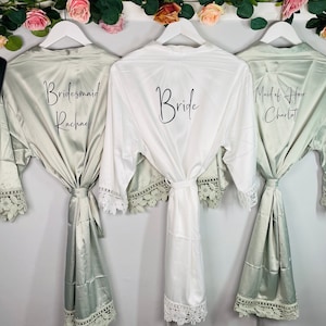 Bride Robe, Bride Dressing Gown, Bridesmaid Robe, Bride to be, Wedding Party, Wedding Robe, Plain Wording image 2