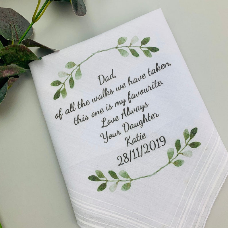 Personalised Hankie, Father Of The Bride Handkerchief Gift, Dad Gift, Wedding Hankie, Wedding Hanky, Personalised Wedding Hanker-Chief, image 5