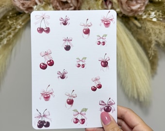 Cherries Kindle Insert: Linen Card, Fantasy Reader Accessory