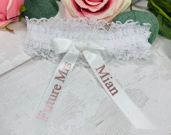 Hen party Garter, Personalised Garter, Bride, Bride to be. Veil, Hen Party, Hen Party, Bachelorette Party, Wedding, Garter