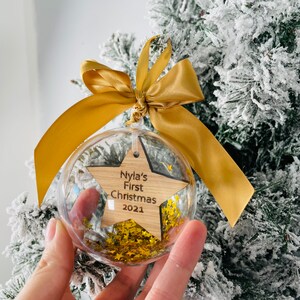 First Christmas Bauble, Personalised Bauble, First Christmas Ornament, Babies First Christmas, Floating Bauble
