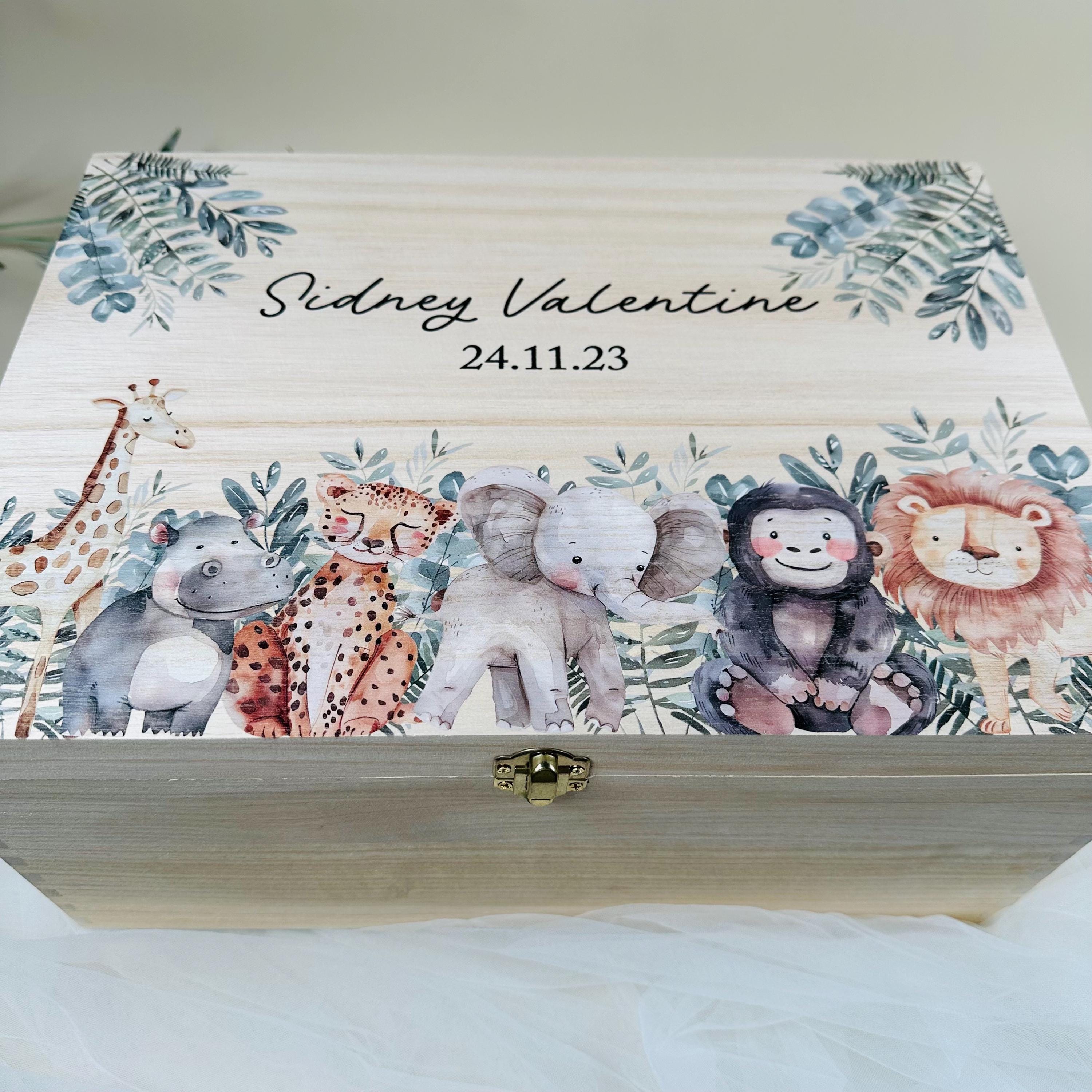 Jungle Theme New Baby Memory Box - Personalised Keepsake - Etsy UK