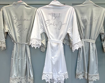 Bride Robe, Bride Dressing Gown, Bridesmaid Robe, Bride to be, Wedding Party, Wedding Robe, Plain Wording