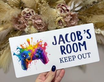 Gamer Door Name Sign, Nursery Decor, Boys Room Sign, Girls Room Sign