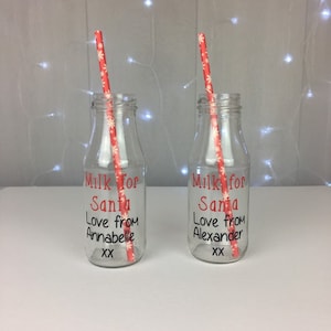 Bouteille personnalisée de lait de Santa, lait de santas, bouteille de lait, Noel