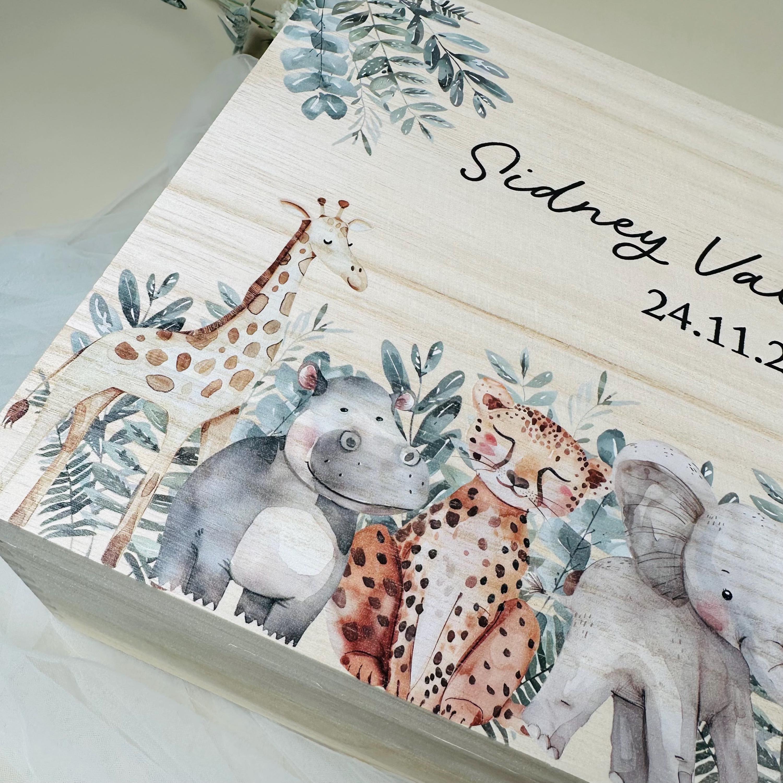 Jungle Theme New Baby Memory Box - Personalised Keepsake - Etsy UK