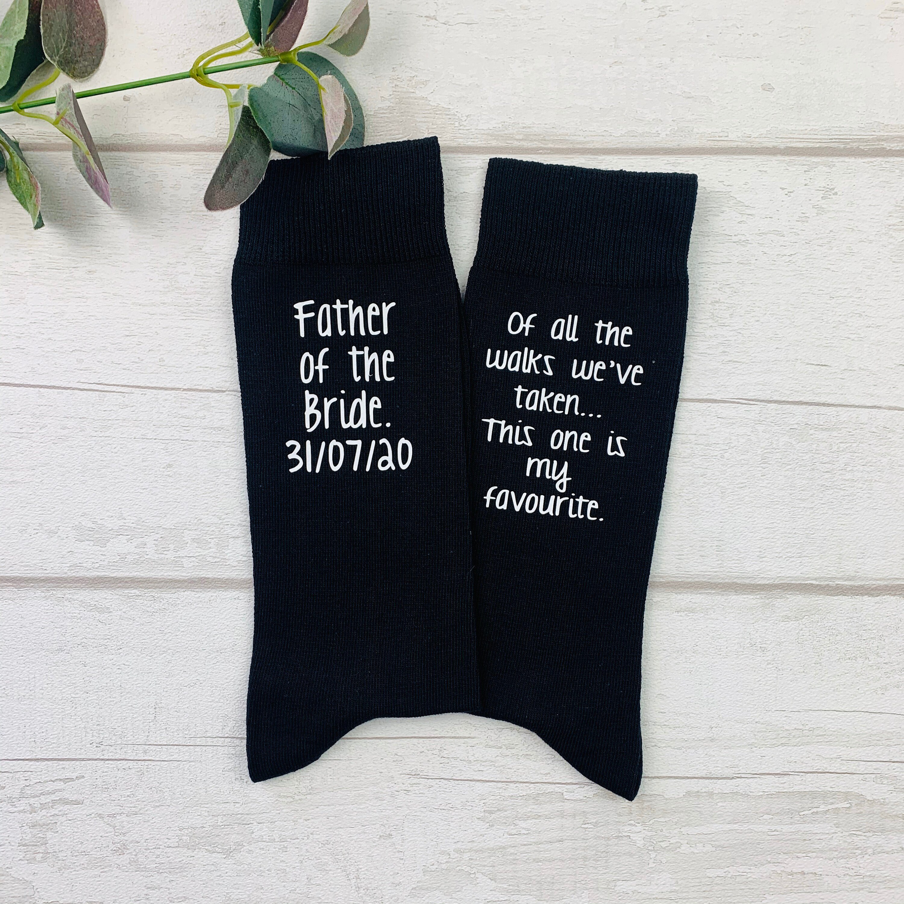 Image of Father Of The Bride, Special Socks For A Walk, Personalised Socks, Wedding