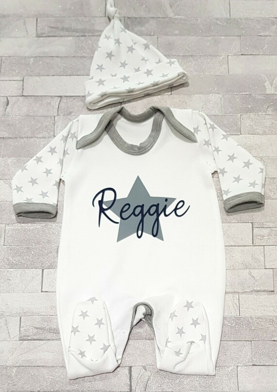 grey baby sleepsuit