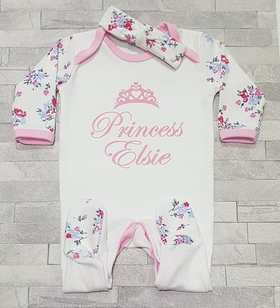 floral baby sleepsuit