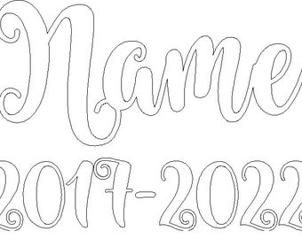 SCHOOL LEAVERS - Custom Order - 2 Lines, Personalised Name Text GLITTER Iron On Hot Fix T-Shirt Transfer - Various Fonts