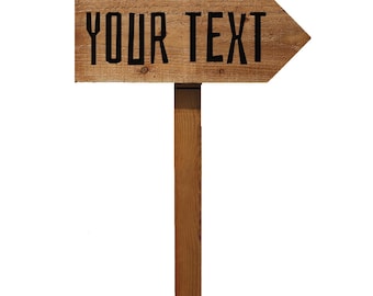 Custom Weatherproof Wooden Sign | Personalized Garden Stake Direction Sign