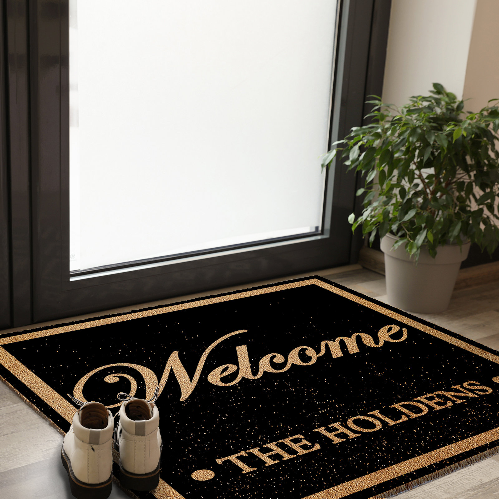 Custom Doormat with Welcome and name | Coir Door mat | Personalised Welcome Rug | Front door Mat
