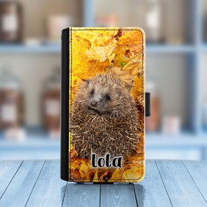 Hedgehog Leather phone case Personalized for Sony Xperia 10III-XA1-XA2-E3-L4 , Custom PU wallet cover